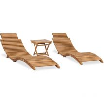 3 Piece Folding Garden Lounge Set,Outdoor Lounge Set Solid Teak Wood VSVS974232