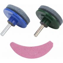 Debuns - 3 pièces aiguiseur de lame tondeuse à gazon outil de meulage affûteur de lame avec matériau émeri pour tondeuses à gazon perceuses