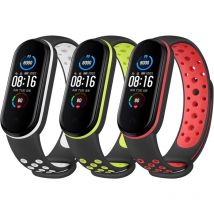 Dhklfa - 3 Pieces Compatible Strap for Xiaomi Mi Band 5 / Xiaomi Mi Band 6, Silicone Replacement Wristbands for Mi Band 5 / Mi Band 6 / Amazfit Band
