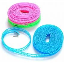 Volavo - 3 Pièces) Corde à Linge Exterieur Portable,5 m / 16.4Ft Nylon Coupe-Vent Corde De Séchage Pour Camping En Plein Air Cintre De Voyage Ou