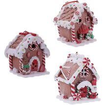 3 pièces décoration de maison en pain d'épice éclairée de noël maisons de village de noël miniatures illuminent la maison de bonbons décoration