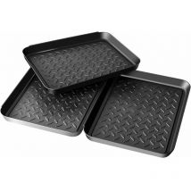 Ggnralny - 3 pieces of shoe bin, shoe mat, shoe tray, plastic, shoe rack, shoe bin 35x27x3cm, shoe tray with raised edge, shoe bin,