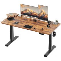 Devoko - Bureau Assis Debout Électrique Réglable en Hauteur 140x70x(72-116) cm, Panneau avec 4 Claviers à Mémoire Automatique, Cadre en Acier, Équipé