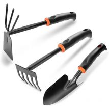 Ensoleille - 3 Pièces Petite Pelle de Jardinage, Ensemble d'outils de Jardinage à Main Traditionnels, Binette à Main, Petite Pelle de Jardinage, pour