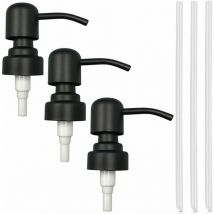 Linghhang - 3 Pièces Pompe de Rechange, Pompe à Savon en Acier Inoxydable, Distributeur de Savon Pompe Tête, Pompe de Rechange pour Distributeur de