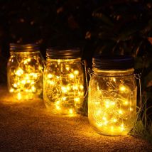 3 Pièces Solaire Lumière Jardin, Lanterne Suspendue Imperméable - Décoration Jardin, Noël, Mariage