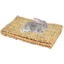 Basetbl - 3 Pièces Tissées À La Main Tapis D'Herbe Pour Lapins, Jouets À Naturels Pour Petits Animaux Pour Lapins Cochon D'Inde Hamster Chinchilla