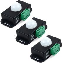 3 Piezas Interruptor Sensor De Movimiento 12v/24v, Controlador Pir Para Tiras Led Flexibles