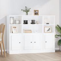 Maison Chic - 3 pz Credenze,Madia per salotto,Buffet da cucina Moderna Bianco Lucido in Legno Multistrato XZZ124372 BonneVie