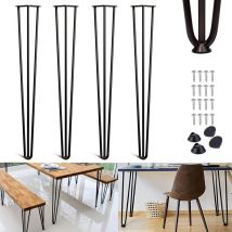 3-Rod Hairpin Legs 86cm/34inch Black Metal Support Desk Table Legs, 4PCS U-Type Chaises Bureau Meuble tv Canapé Placard Meuble De Salle De Bains
