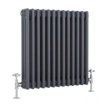Regent - Gliederheizkörper (Horizontal) 600mm x 605mm 3-Säulen Anthrazit - Hudson Reed