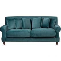 Living Room 2 Seater Sofa Couch Vintage Velvet Teal Eike