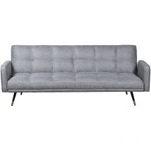 Fijalo - 3 -Seerer -Sofa Bett 3 -Seterer Polyestergrau Fuß Metall Black/Gold 193x83x75cm Bett: 177x96x17cmpour alle Stile, um zu Hause einen Hauch zu