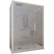 Forte - 3-seitige Duschkabine 70x110x70 Klarglas Champagne Deco Trio