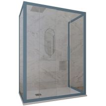3-seitige Duschkabine 75x110x75 Klarglas Marineblau Deco Trio