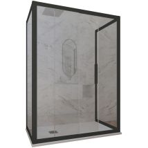 Forte - 3-seitige Duschkabine 75x120x75 Klarglas Matt-Schwarz Deco Trio