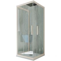 Forte - 3-seitige Duschkabine 75x80x75 Klarglas Champagne Kolors Trio