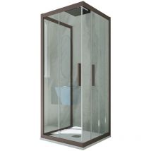 3-seitige Duschkabine 75x90x75 Klarglas Chocolate Kolors Trio