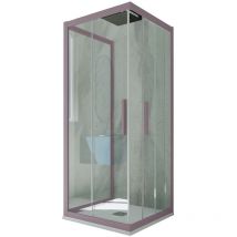 3-seitige Duschkabine 75x90x75 Klarglas Lavendel Kolors Trio