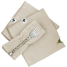 3 Serviettes de table en gaze de coton beige