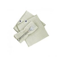 3 Serviettes de table en gaze de coton Vert d'eau