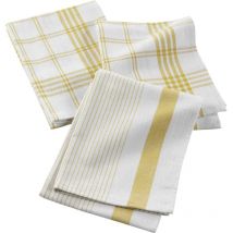 3 Serviettes Torchons Praticco Jaune
