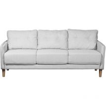Fijalo - 3 -Seter -Sofa in hellgrauem Polyester mit Füßen in Gummiholz ​​189x75x86cm hoch. Hauptquartier: 46 cmpour alle Stile, um dem Haus eine Note