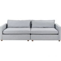 Beliani - 3-Sitzer Sofa Grau Stoffbezug mit Sitzkissen Lose Rückenkissen Schmale Armlehnen Freistehend Modern Wohnzimmer Ausstattung