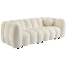 Sweeek - 3-sitzer-sofa Im Muscheldesign Mit Bouclé-bezug