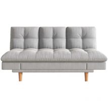 Sofa-Bett und modularer 3-Sitzer aus hellgrauem Stoff kalmar