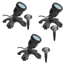 Le Poisson Qui Jardine - 3 Spots Led Bassin 6W + capteur. Éclairage Bassin De Jardins Et Étangs