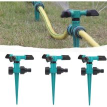 3 Stück 360° automatischer Rasensprinkler, dreiarmiger rotierender Sprinkler, automatisches Rasensprinkler-Bewässerungssystem, kann für die Garten