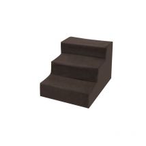 Famiholld - 3 Step Velvet Suede Pet Stairs Pet Step Stairs Cat Dog Brown