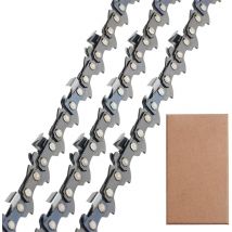 3 Stück Kettensägenkette mit geringem Rückschlag, 3/8 Zoll lp, 50 Glieder, 1,1 mm, 35 cm, kompatibel für Stihl MS170 MS180