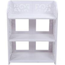 3-stufiges, weißes, ausgehöhltes Schuhregal, Aufbewahrungsregal, Organizer, Regal, 60 cm