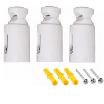 Missdong - 3 supports de rechange pour radiateur, sèche-serviettes, fixation murale blanche, espacement réglable, convient pour radiateurs de salle