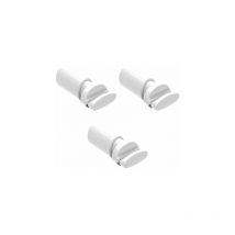 3 supports muraux abs prêts à installer pour radiateurs sèche-serviettes à tube plat - Section de tube plat taille 10 mm, distance minimale du tube 5