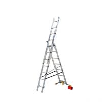 Hailo - Echelle transformable 3x8 barreaux - Longueur max. 4.91m - Sol plat ou irrégulier - 1421-801