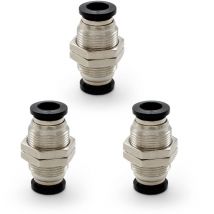 3-teilige pneumatische Anschlüsse, pneumatische Schottverschraubung, pneumatischer Schnellverbinder, anschließbarer Schlauchdurchmesser 8 mm