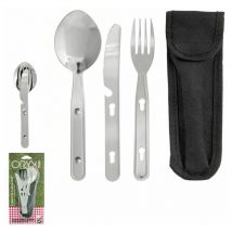 Campingbesteck Edelstahl 3-teilig mit Nylonscheide