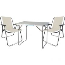 3-teiliges Campingmöbel Set 70x50xH59cm-MMC330870+2xMMCS1002-Beige