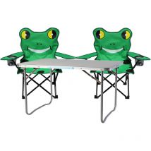 Mojawo - 3-teiliges Campingmöbel Set Frosch-MMC330870+2xMMC2504-Gruen