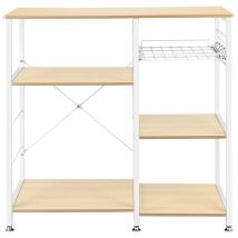 3-Tier Kitchen Baker's Rack Utility Microwave Oven Stand Storage Cart Workstation Shelf White Oak