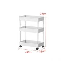 3-Tier Mobile Storage Cart, Storage Cart, 3-Tier Slim Storage Shelf, for Narrow Kitchen, Bathroom, with Wheels(38x20x72cm) Denuotop