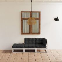 VidaXL 3-tlg. Garten-Lounge-Set mit Kissen Kiefer Massivholz