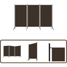 3-tlg. Raumteiler Braun 260x180 cm - Raumteiler - Zimmerabtrennung - Sichtschutz - Dekorationsartikel - Textilvorhang