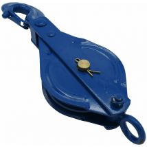 3 Ton 175MM Single Block With Hook Blue Painted - 19MM Wire Rope Safety Lifting