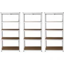 Monster Racking - 3 Unité d'étagère Pour Garage 5 Niveau Étagère De Rangement Entrepôt IndustrielPuissant Ultra-Résistant Sans Boulons Acier /