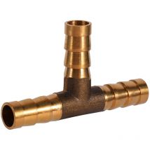 Jeffergarden - Keenso Raccord cannelé pour Tuyau de Carburant en t à 3 Voies, Adaptateur de Joint de Tuyau de Joint en Laiton pour Carburant air Eau