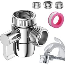 3-wege-brause-umstellventil, Handbrause-umstellventil, Absperrventil Für Küche Oder Badezimmer, Mit Wasserhahn-adapter M22-m24, M22-g1/2 Zoll